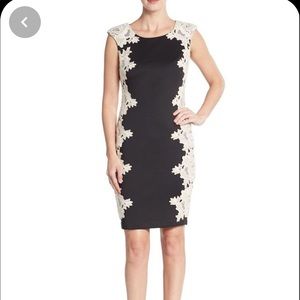 JAX Lined Black and Cream Side Panel Floral Lace